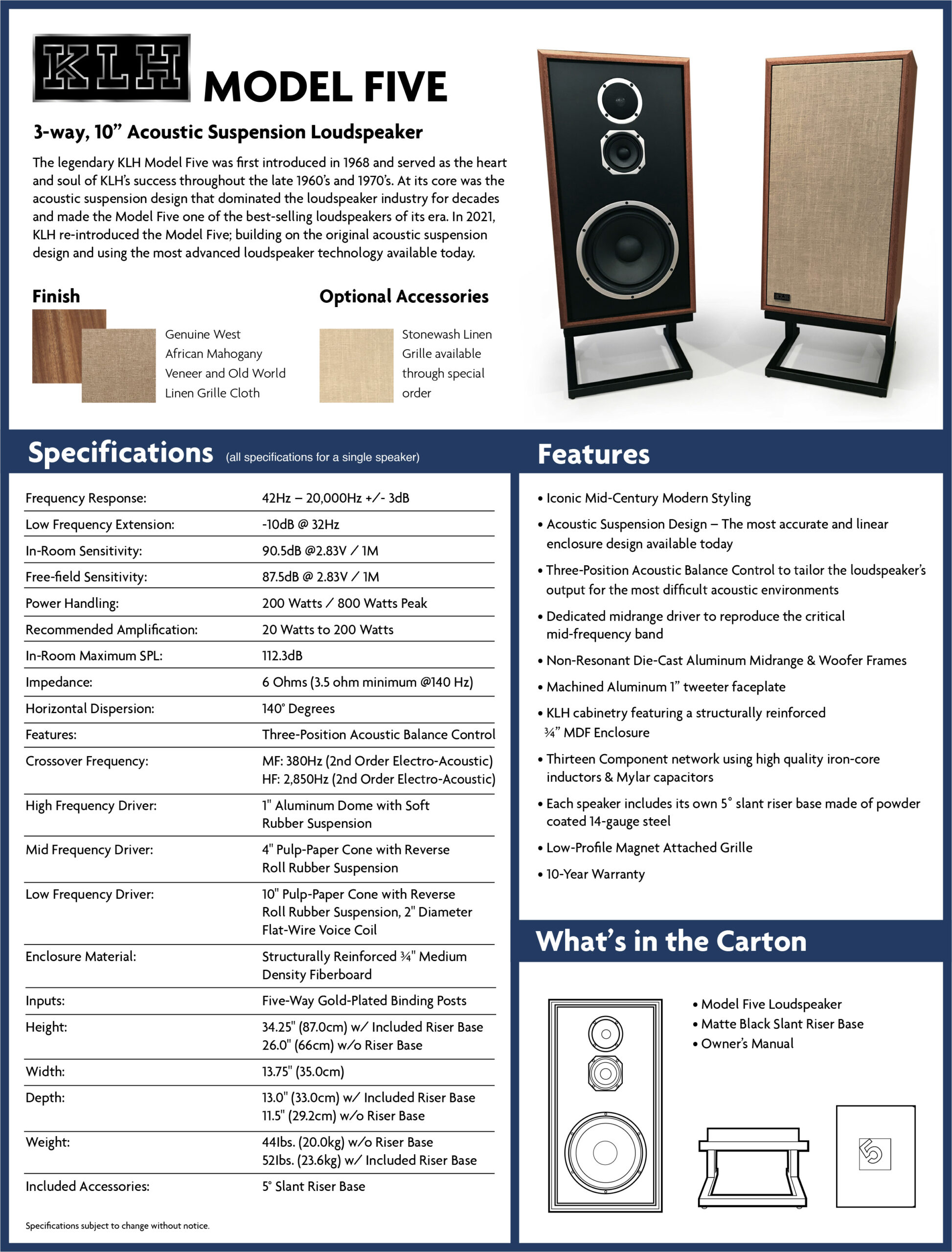 Caraterísticas-altavoces-klh-model-5